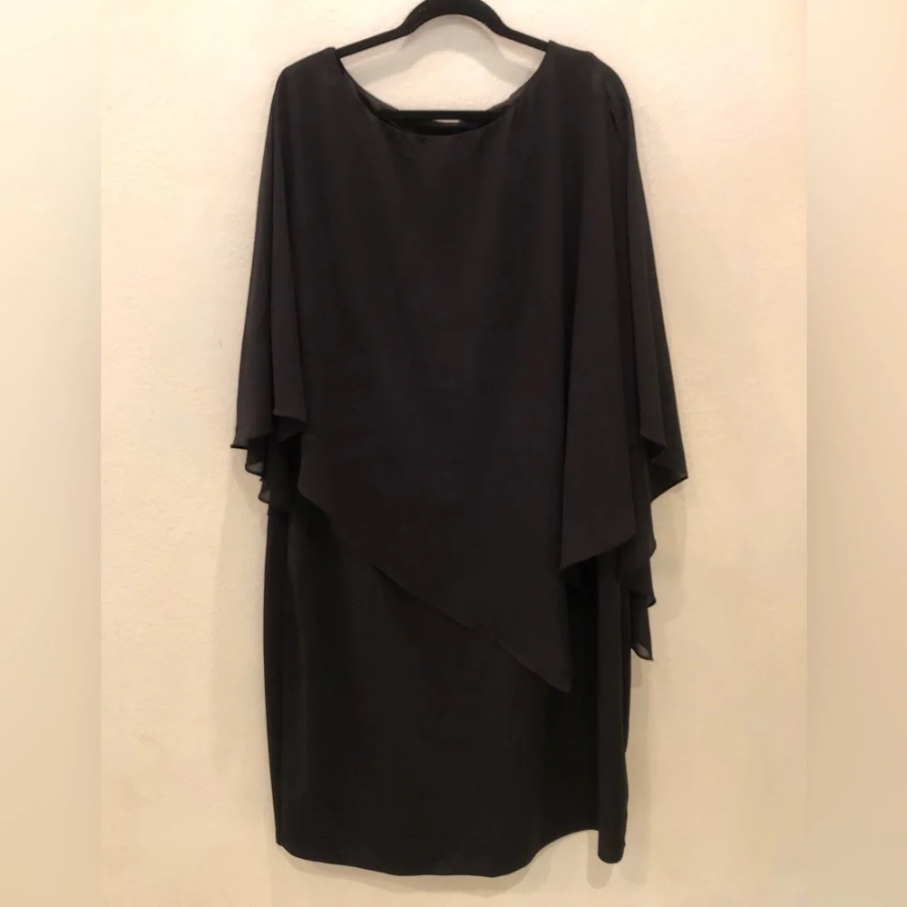 Women’s black dress with sheer overlay on the top size 26W NWT - Picture 1 of 4